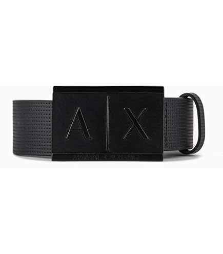 【ARMANI EXCHANGE】leather buckle belt 32 Amazon.com: Armani Exchange Men's Leather Wide Logo Belt Buckle